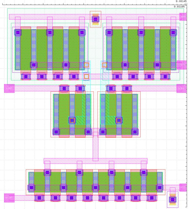 5T-OPAMP layout generated by the LLM