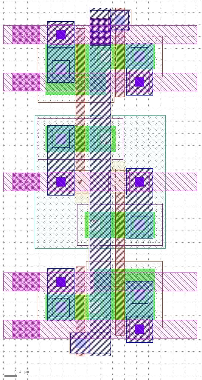 6T-SRAM bitcell layout generated by the LLM